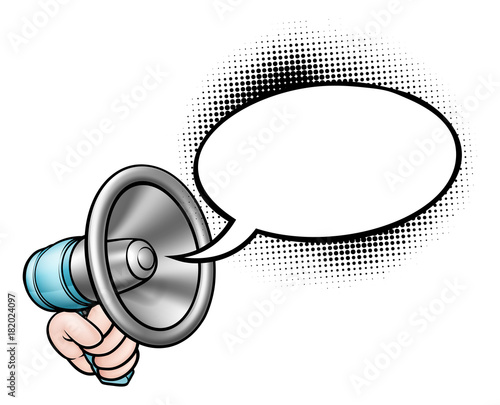 Cartoon Speech Bubble Megaphone