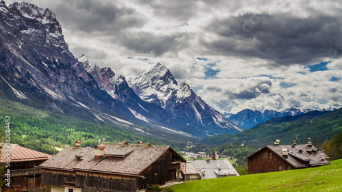 Wonderful city Cortina di Ampezzo in Dolomites mountains, Italy