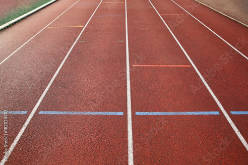 Finish lines - sign on the running track © denys_kuvaiev