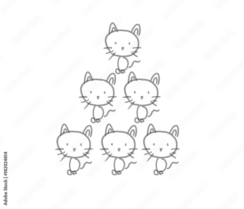 六つ子の子猫ちゃんたち モノクロイラスト線画 Stock Illustration Adobe Stock 六つ子の子猫ちゃんたち モノクロイラスト線画 Stock Illustration Adobe Stock