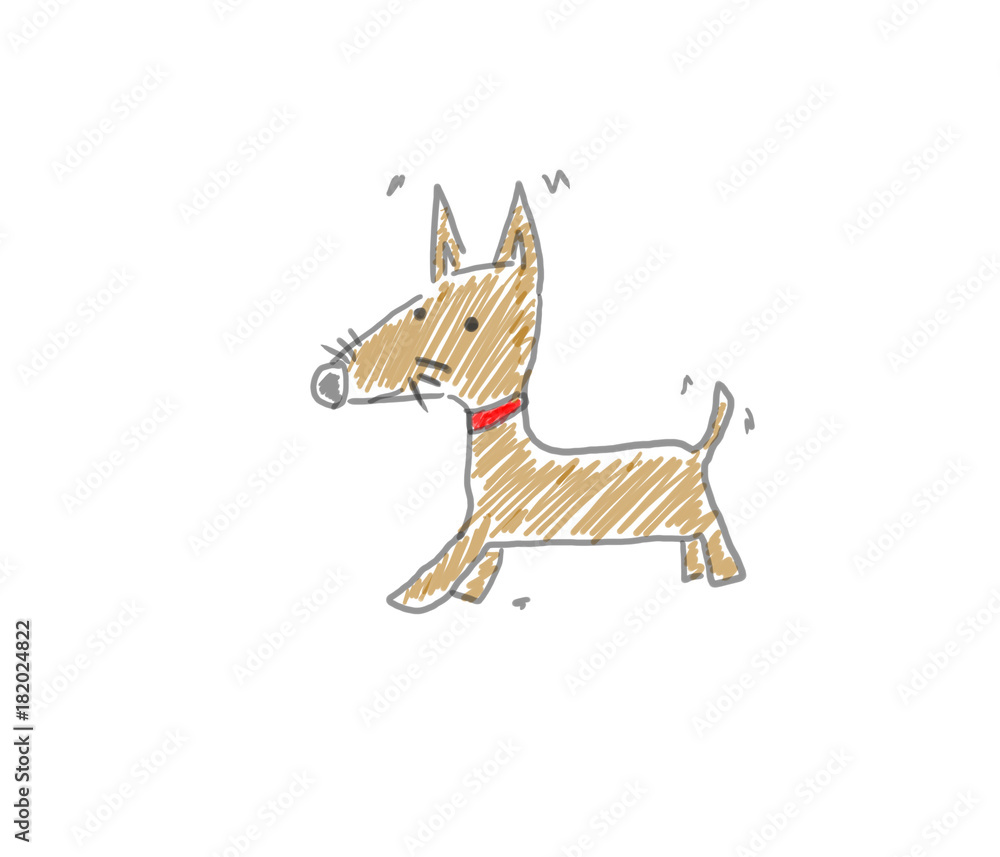 かわいい犬のお散歩 子供の落書き風イラスト Stock Illustration Adobe Stock かわいい犬のお散歩 子供の落書き風イラスト Stock Illustration Adobe Stock
