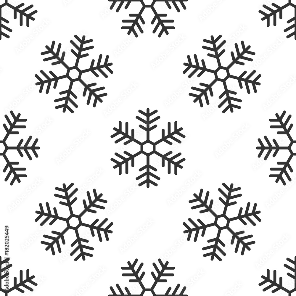 Snowflake icon seamless pattern on white background. Flat design. Vector Illustration Snowflake icon seamless pattern on white background. Flat design. Vector Illustration