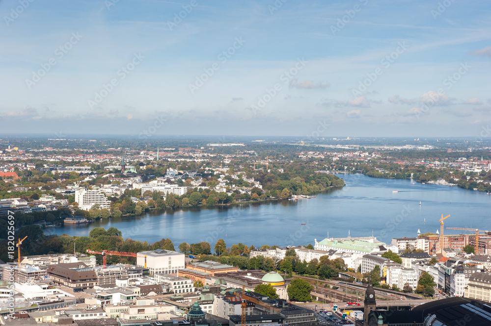 Luftbild Hamburg Außenalster