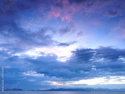 Soft blue clouds at sunset near Ko Chang  Thailand