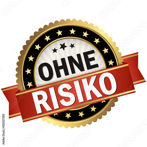 button with red banner ohne Risiko