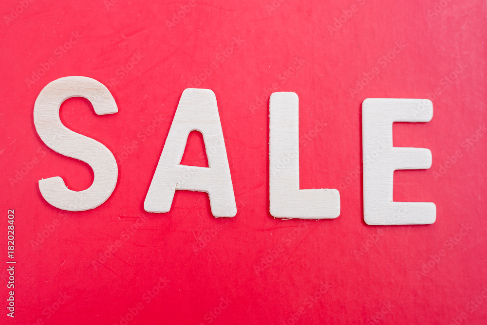 'sale' word on red background 'sale' word on red background
