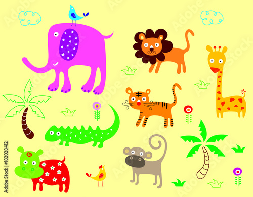 cute animals poster vector