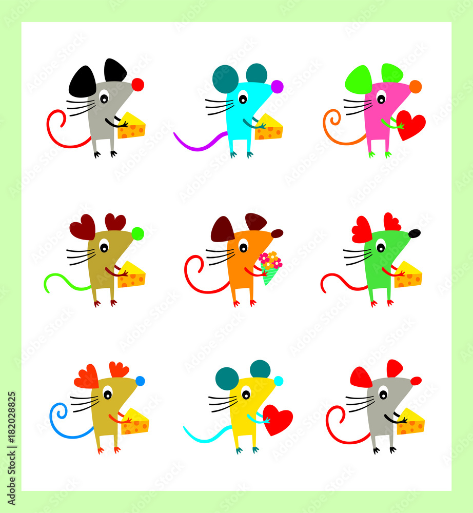 Obraz premium cute rat greeting vector