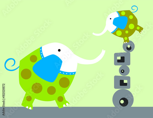 cute elephant v ector