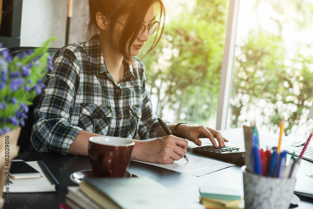 Young entrepreneur, teenager business owner work at home, alpha generation life style, online business conceptual Young entrepreneur, teenager business owner work at home, alpha generation life style, online business conceptual