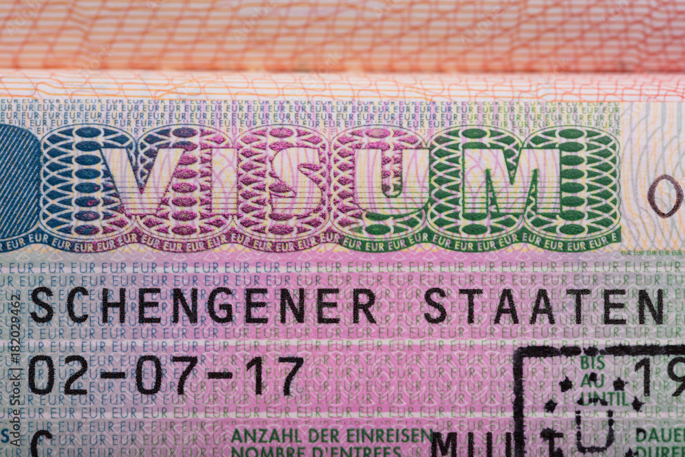 Obraz premium Visum Text On Passport