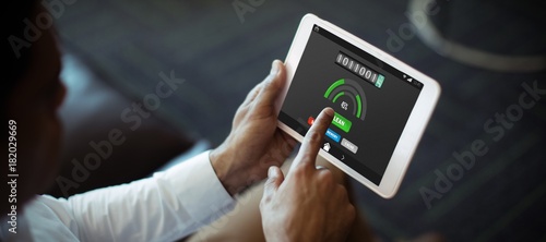 Wallpaper Mural Composite image of mobile display with memory cleaner Torontodigital.ca