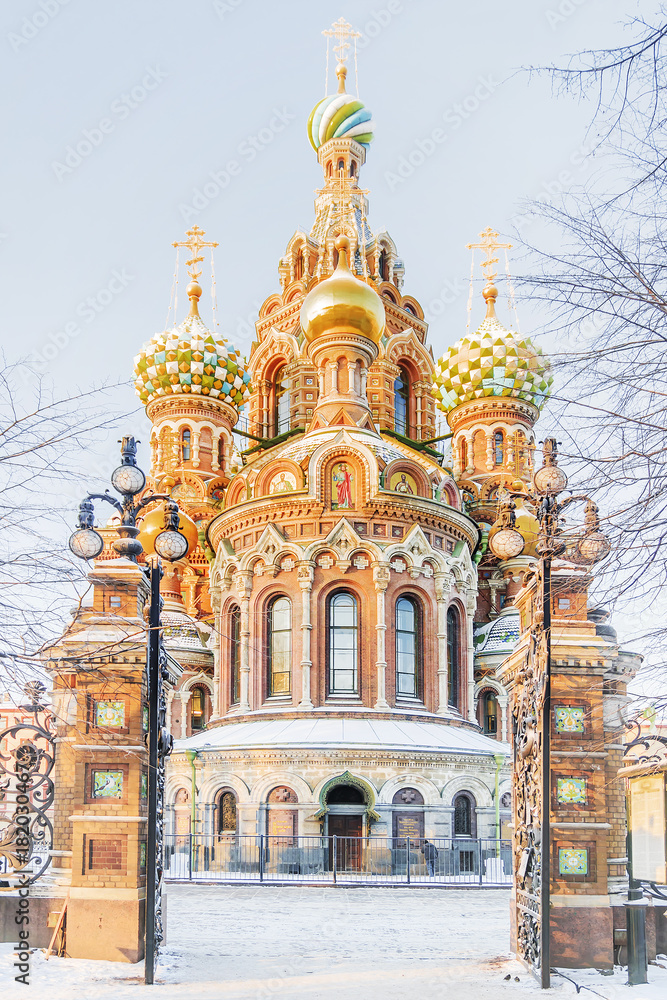 winter view of the Church of the Savior on Blood in St. Petersburg