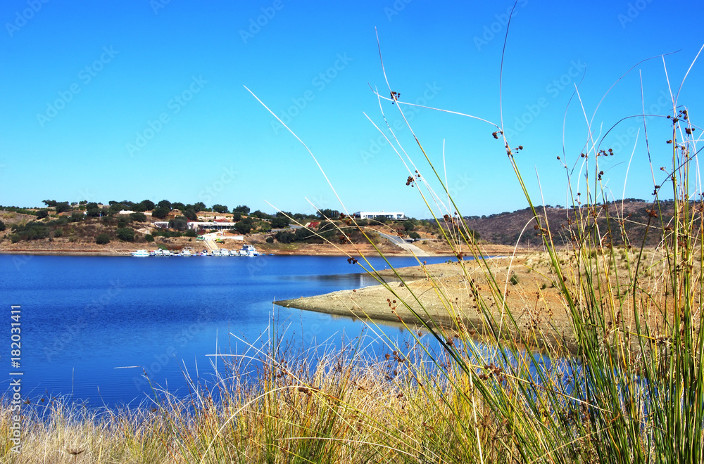 Landscape of Amieira marina, Alentejo, Portugal Landscape of Amieira marina, Alentejo, Portugal
