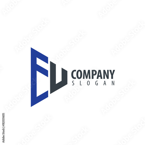 Initial Letter EU Design Logo