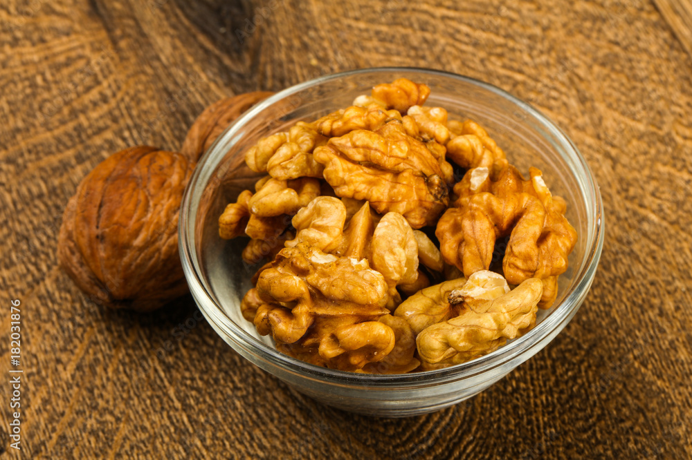 Opened walnuts Opened walnuts