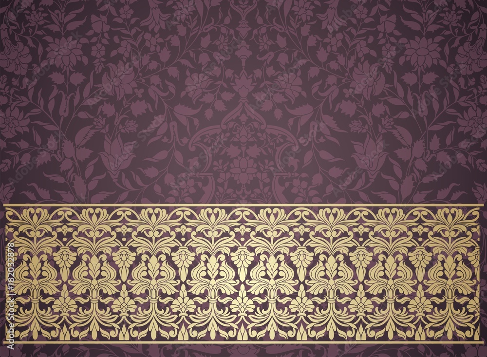 wedding card design, paisley floral pattern , India wedding card design, paisley floral pattern , India
