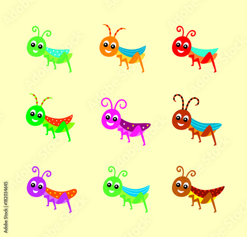 cute grasshopper vector