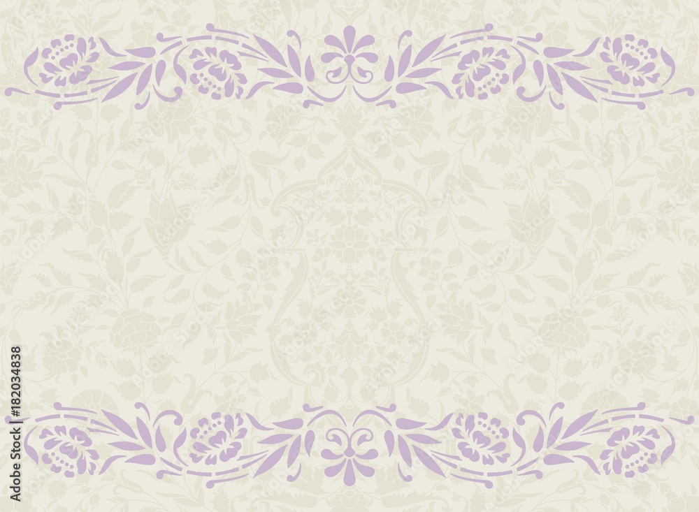 wedding card design, paisley floral pattern , India