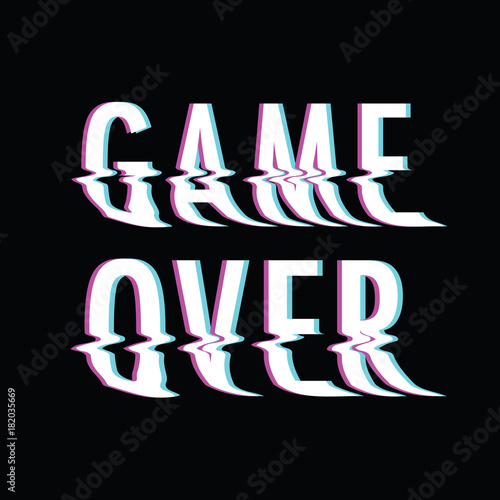 Game over glitch concept