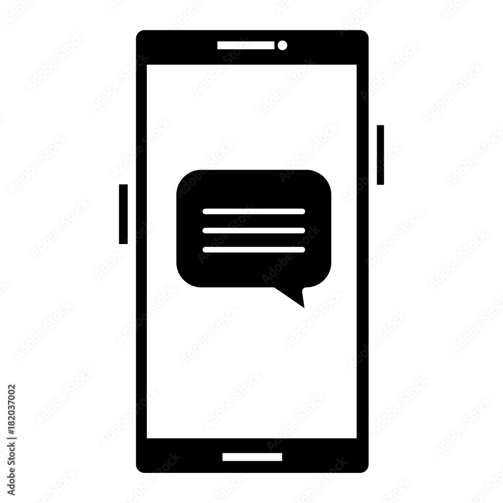smartphone device with speech bubbles vector illustration design smartphone device with speech bubbles vector illustration design