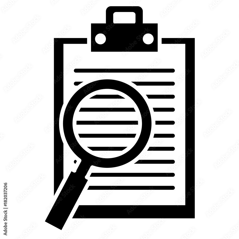 clipboard with magnifying glass vector illustration design clipboard with magnifying glass vector illustration design