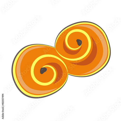Clip art saffron bun, vector