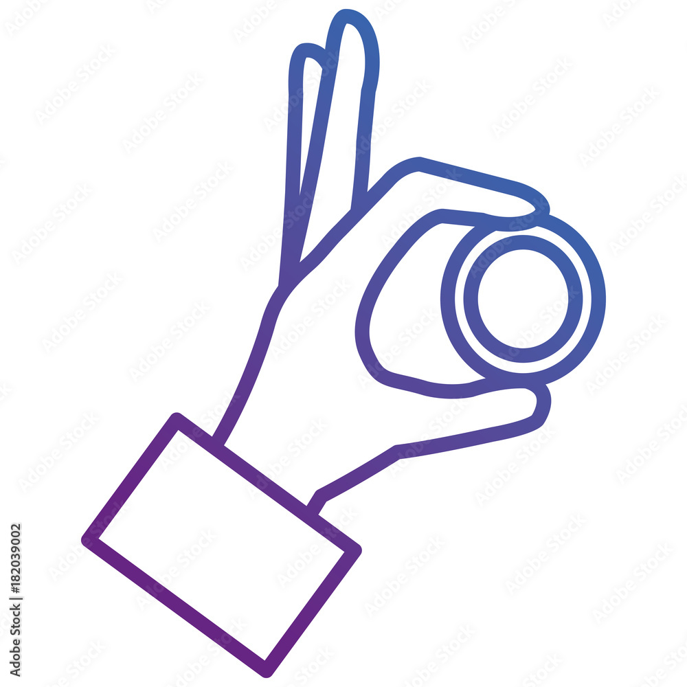 hand with coin money vector illustration design hand with coin money vector illustration design