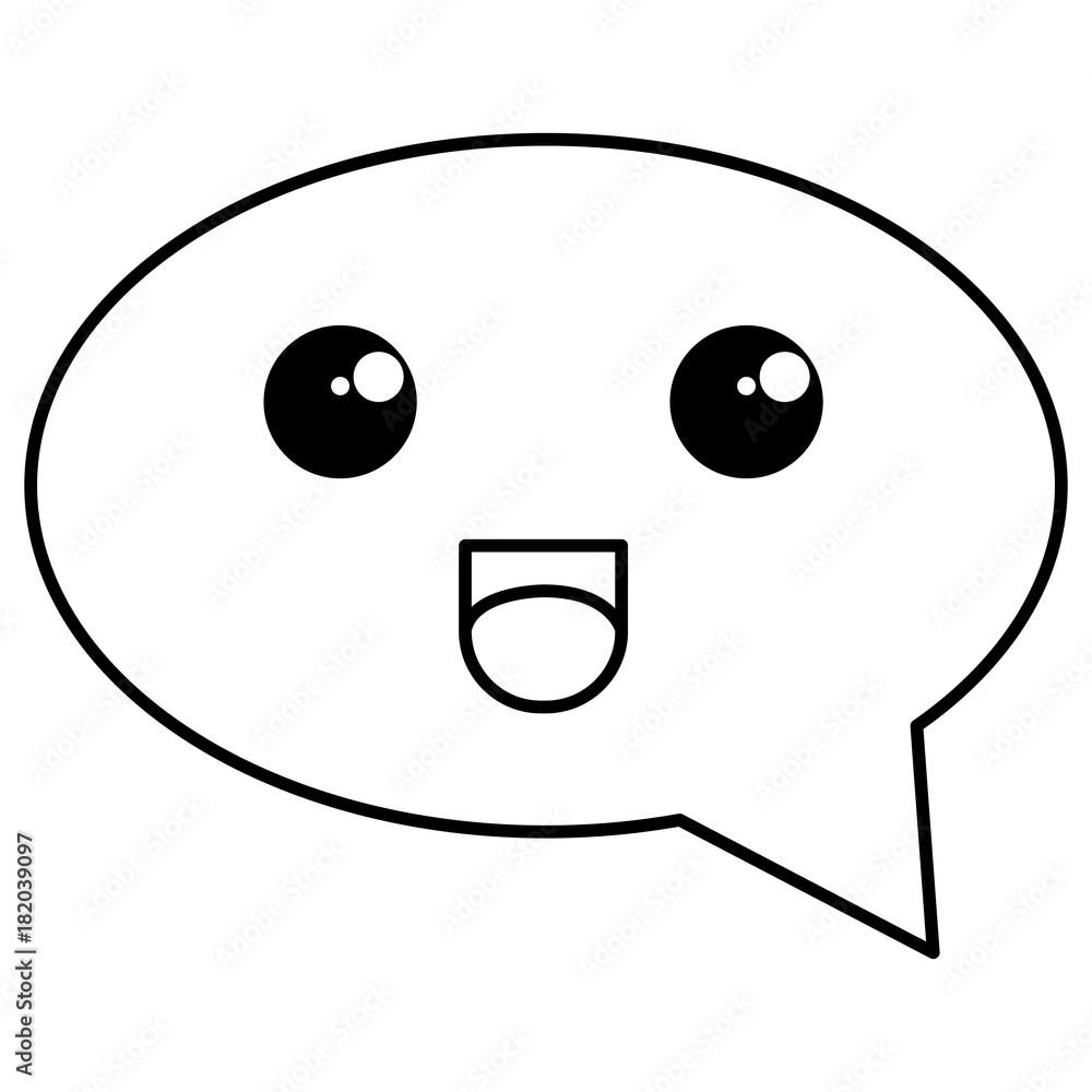 Fototapeta premium speech bubble kawaii character vector illustration design