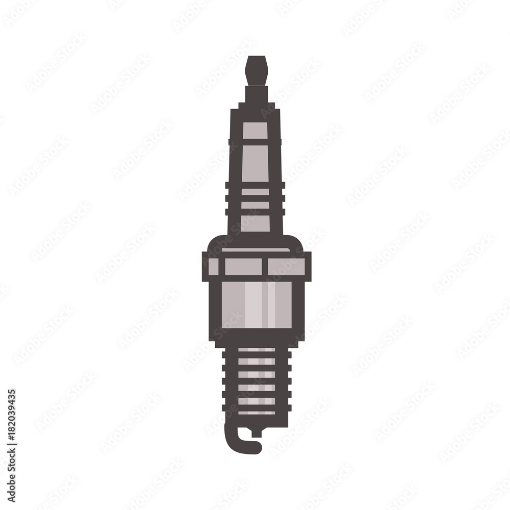 Spark plug icon on white background, car detail Spark plug icon on white background, car detail