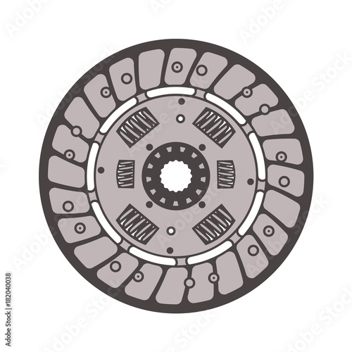 Clutch disc icon on white background  car parts