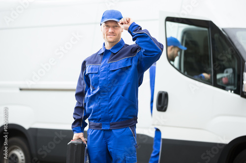 Portrait Of A Young Male Worker photo