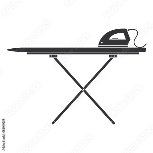 ironing board with iron vector illustration design