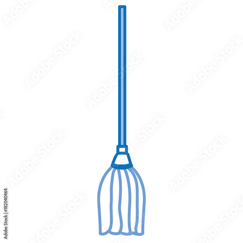 toilet mop isolated icon vector illustration design