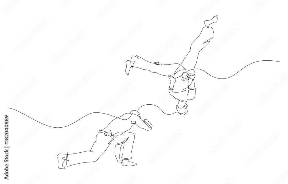 capoeira fighter contour Isolated on white. vector illustration capoeira fighter contour Isolated on white. vector illustration