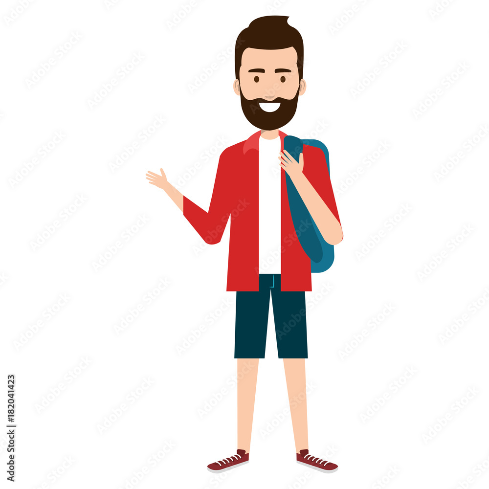 young man with school bag avatar character vector illustration design young man with school bag avatar character vector illustration design