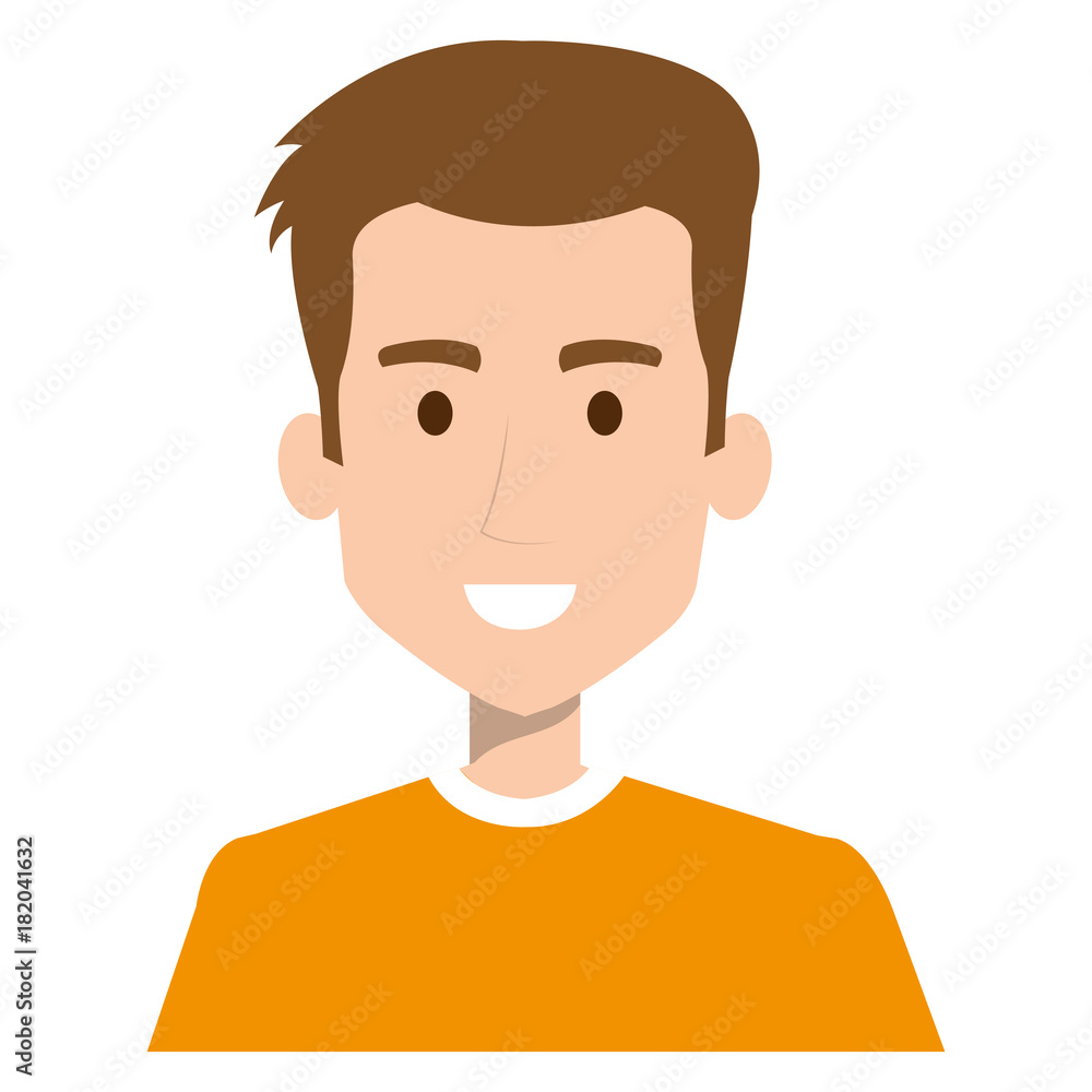 young man avatar character vector illustration design