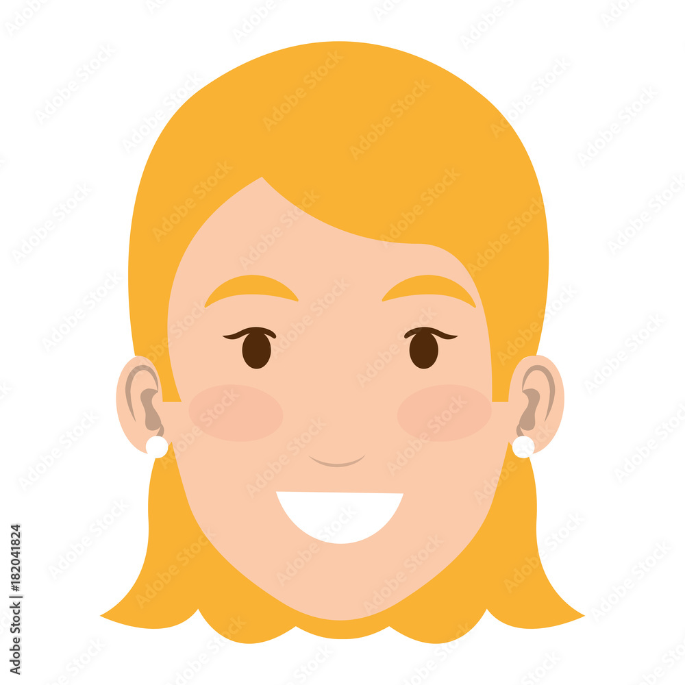 beautiful woman head avatar character vector illustration design