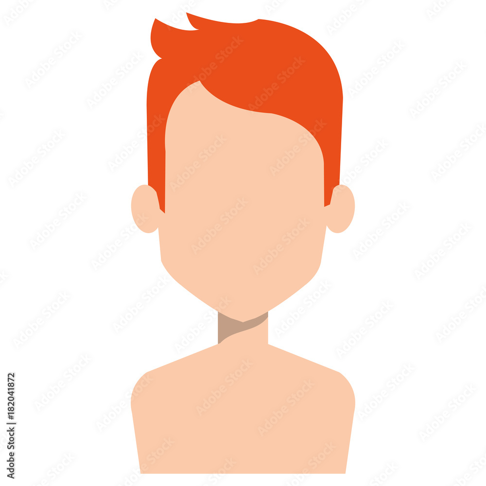 young man shirtless avatar character vector illustration design young man shirtless avatar character vector illustration design