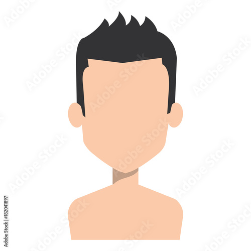 young man shirtless avatar character vector illustration design