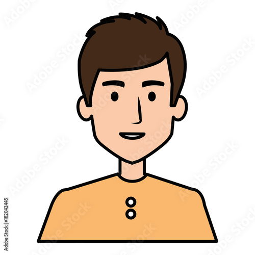 young man avatar character vector illustration design