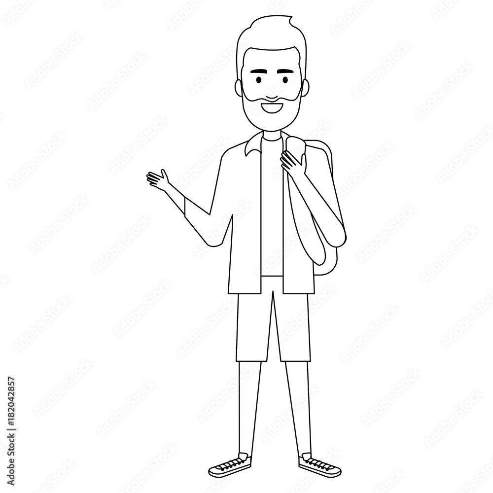 young man with school bag avatar character vector illustration design young man with school bag avatar character vector illustration design