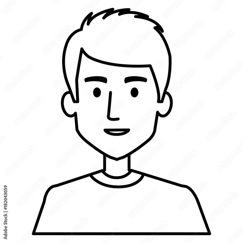 young man avatar character vector illustration design