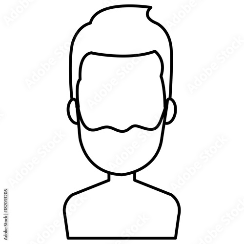 young man shirtless avatar character vector illustration design