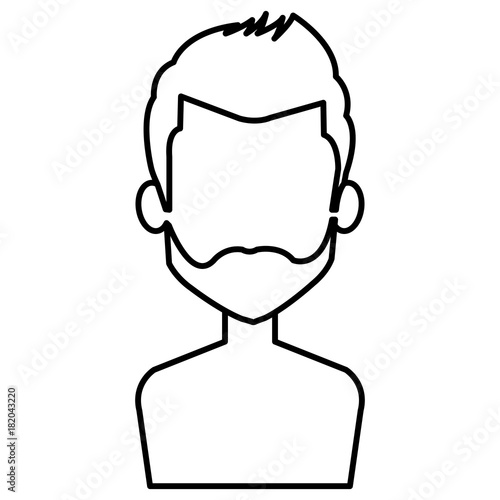 young man shirtless avatar character vector illustration design