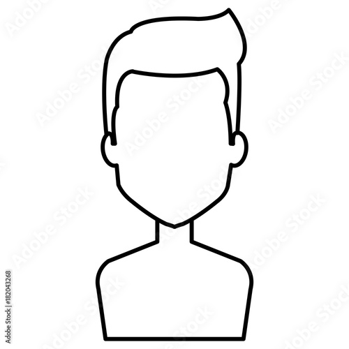 young man shirtless avatar character vector illustration design