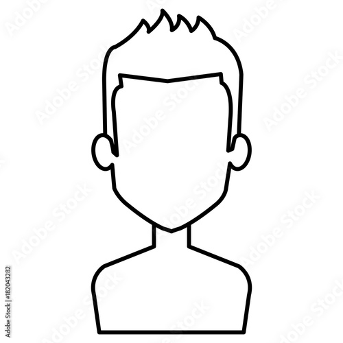 young man shirtless avatar character vector illustration design