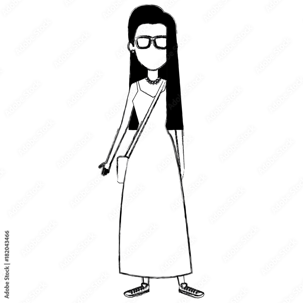 beautiful woman with handbag avatar character vector illustration design beautiful woman with handbag avatar character vector illustration design