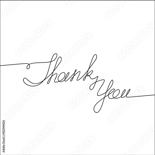 Thank You handwritten inscription. Hand drawn lettering. alligraphy. One line drawing of phrase. Vector illustration