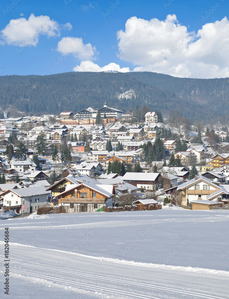 der winterliche Urlaubsort Bodenmais im Bayerischen Wald,Niederbayern,Deutschland